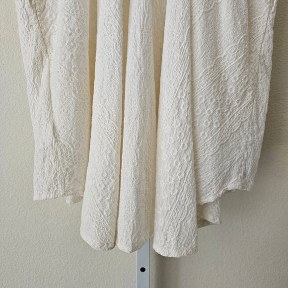 CLEOBELLA Violet Embroidered Spaghetti Strap V-Neck Bow Smocked Mini Dress Sz M - Picture 9 of 16